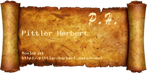Pittler Herbert névjegykártya